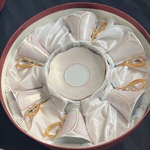 Elegant Gold and Cream Tea Set